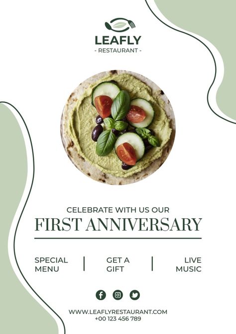 Restaurant Anniversary Poster, Restaurant Invitation, Restaurant Anniversary, Anniversary Food, Event Invitation Design, Restaurant Promotions, Posters Layout, Graphic Design Posters Layout, Cafe Posters