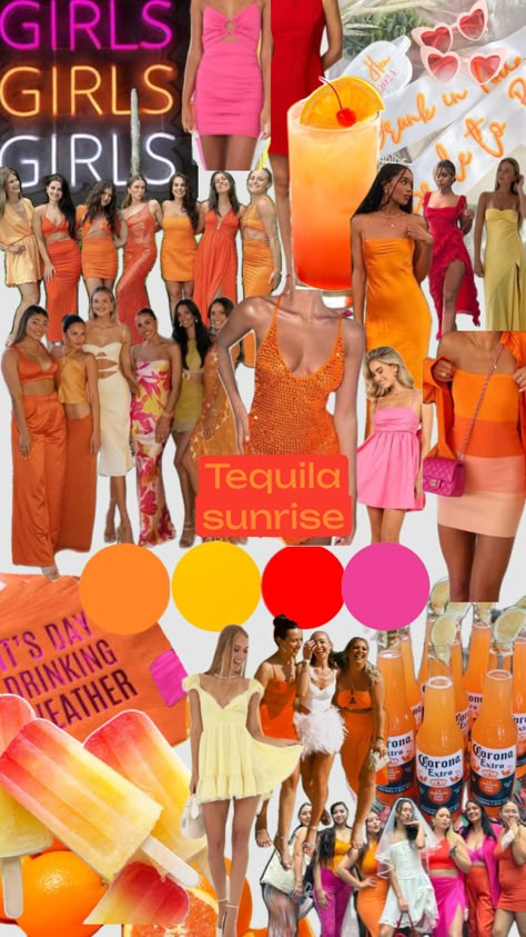 27th Birthday Ideas, 27 Birthday Ideas, Bday Theme Ideas, 31 Birthday, Tequila Sunset, Orange And Pink Wedding, 24 Birthday, Sunset Party, 21st Bday Ideas