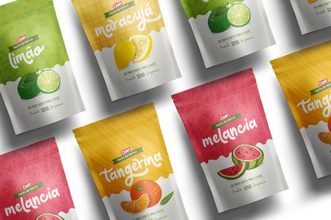 Camp - Polpa de Frutas on Behance Gummies Packaging, Salad Packaging, Kids Graphic Design, Packaging Illustration, Cream Packaging, Ice Cream Packaging, Fruit Logo, Brochure Design Layout, Healthy Bars