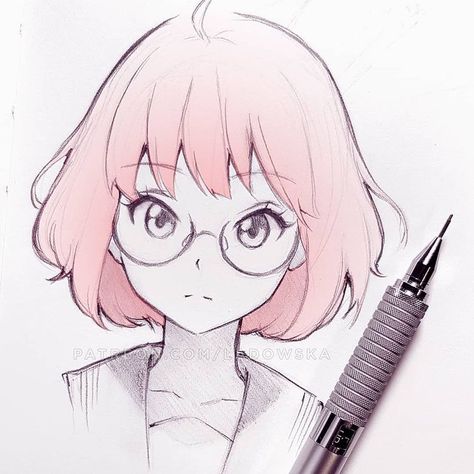 Mirai Kuriyama, Dibujos Anime Chibi, Couple Drawing, Drawing Eyes, Anime Show, New Glasses, Anime Drawing, Drawing Challenge, Anime Sketch