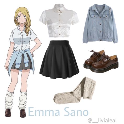 Anime Outfit Ideas Casual, One Piece Outfit Ideas, Cosplay Anime Outfits, Easy Cosplay Costumes, Femboy Outfits Ideas Male, Monster High Cosplay, Emma Sano, Easy Cosplay, Anime Inspired Outfits