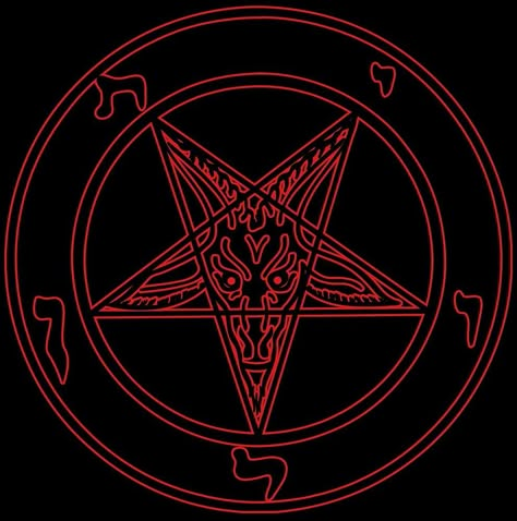 Baphomet Pentagram Red Sigil Of Baphomet, High Quality, Red, Black