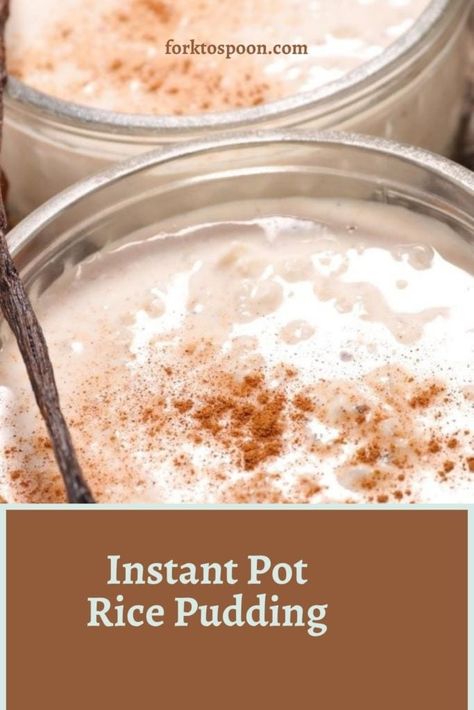 Instant Pot Rice Pudding Rice Pudding Instant Pot, Instant Pot Rice Pudding, Brown Rice Pudding, Instant Pot Rice, Rice Pudding Recipe, Rice Recipes For Dinner, Dessert Ingredients, Rice Pudding, Pudding Recipe