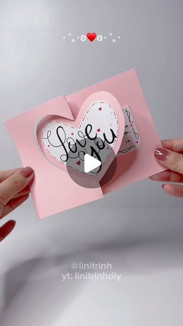 Lini Trịnh I Art | Design I Fashion on Instagram: "Because you like this card so I made a version for your beloved one ❤️✨" I Love You Card, Valentine's Card Ideas, Thank You Cards Diy, Birthday Scrapbook Ideas, Card Making For Kids, Diy Valentine Card, Art For Him, Greeting Card Ideas, Origami Card