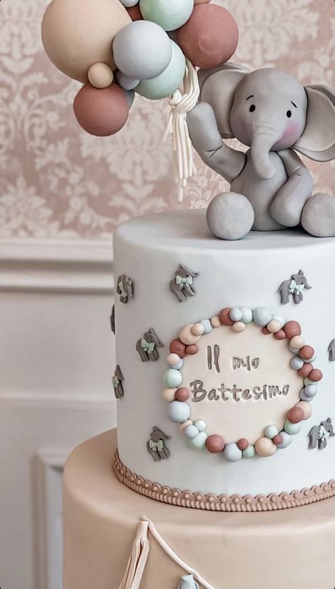 Elephant Cake Design, Elephant Cake Birthday, Elephant Cake Ideas, Cake With Elephant, Gökkuşaği Pasta, Baby Cake Design, Elephant Birthday Cakes, Baby Elephant Cake, Tårta Design