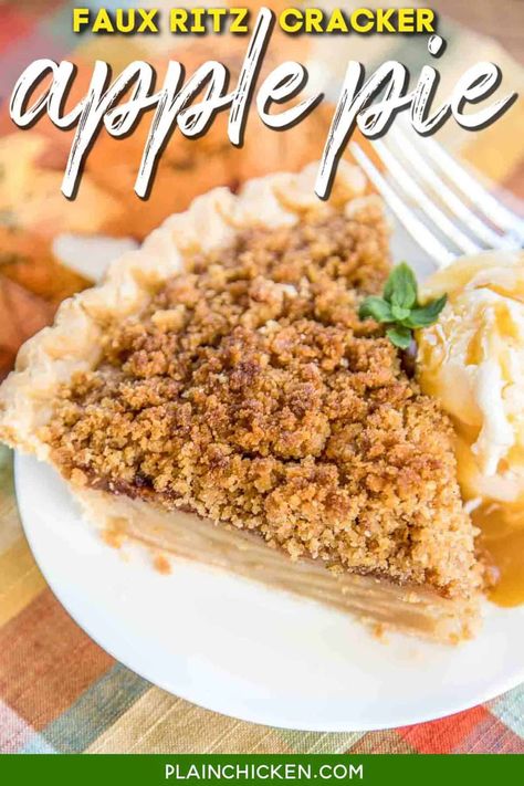 Ritz Cracker Apple Pie Recipe, Ritz Mock Apple Pie Recipe, Mock Apple Pie, Whipped Cream Pie, Cracker Pie, Ritz Cracker Recipes, Favorite Pie Recipes, Ritz Cracker, Best Apple Pie