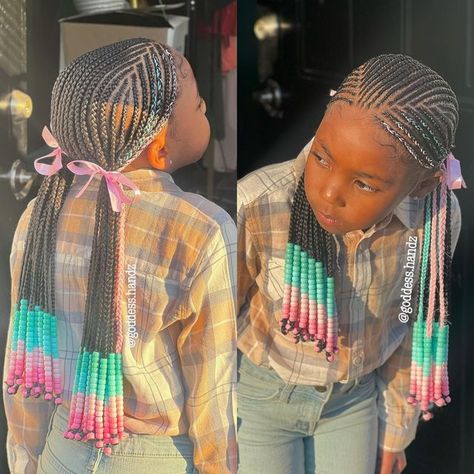 2 Ponytails, Knot Hairstyles, Daughter Hairstyles, Goddess Hair, Kids Hairstyle, Kids Braids, Braided Hairstyles For Black Women Cornrows, Lil Girl Hairstyles, Kid Braid Styles