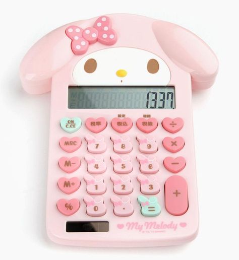 This #MyMelody calculator looks so sweet on any desk My Melody Calculator, Pink Calculator, Almond Pound Cake, Pastel Kidcore, Solar Calculator, Cute Spiral Notebooks, Shop Hello Kitty, Cute Office Supplies, School Equipment