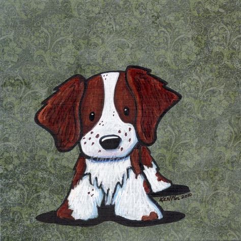 Spaniel Tattoo, Low Maintenance Dog Breeds, Brittany Spaniel Dogs, Media Illustration, Dog Toys Indestructable, King Charles Dog, Dog Wine, Mixed Media Illustration, Brittany Spaniel