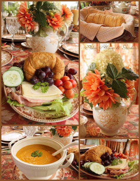 Aiken House & Gardens: Autumn Lunch on the Porch Fall Luncheon Menu Ideas Ladies, Ladies Luncheon Menu Ideas, Fall Lunch Ideas, Autumn Lunch, Luncheon Recipes, Fall Lunch, Luncheon Menu, Luncheon Ideas, Lunch Meeting