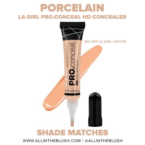 Shade Match: LA Girl HD Pro.Conceal Porcelain - All In The Blush Pillow Talk Lipstick, Milani Cosmetics, Concealer Shades, Tarte Cosmetics, Armani Beauty, La Girl, Benefit Cosmetics, Kylie Cosmetics, Maybelline