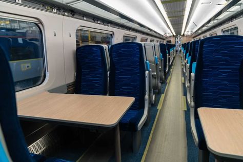 Take a look inside the new £60m fleet for Hull Trains https://www.railadvent.co.uk/2019/08/take-a-look-inside-the-new-60m-fleet-for-hull-trains.html Inside Of Train, Inside A Train, Train Inside, Italy In March, Scene Reference, Train Projects, Comic Ideas, British Open, New Class