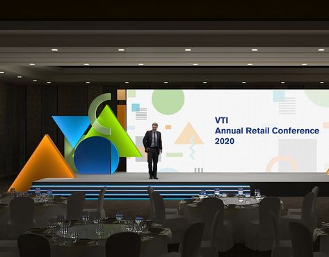 Volvo - VTI Annual Retail Conference 2020-21 Conference Stage, Conference Logo, Event Stage, Stage Set, Event Inspiration, Environmental Graphics, Stage Design, Booth Design, 3d Modeling