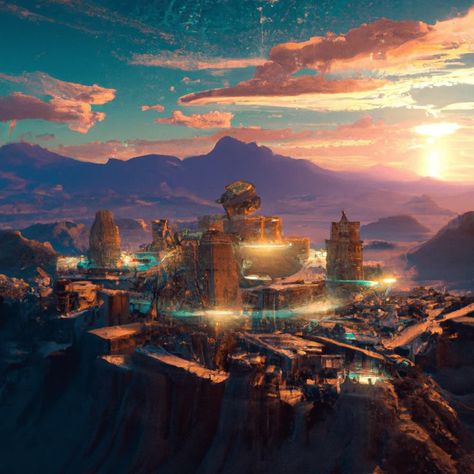 The Alien Civilization with their capital city on Mars City On Mars, Alien Civilization, Alien City, Sci Fi Architecture, Capital City, Laos, Airplane View, Mars, Sci Fi