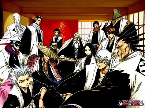 Gotei 13 Bleach Captains, Bleach Wallpaper, Gotei 13, Kenpachi Zaraki, Byakuya Kuchiki, Fanart Illustration, Japan Kawaii, Hd Wallpaper 4k, Bleach Anime Art