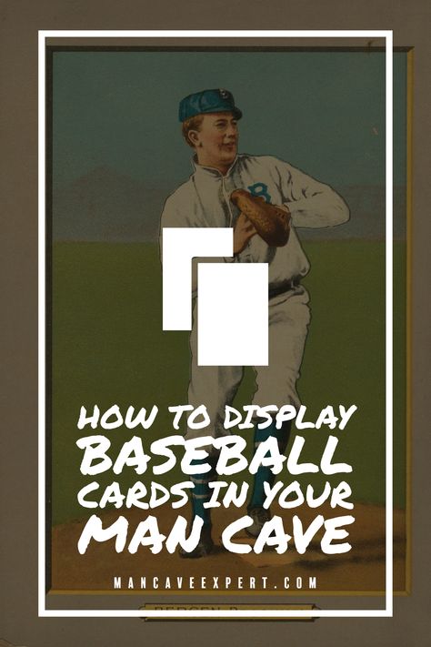 How to Display Baseball Cards in Your Man Cave Baseball Cards Ideas Projects, Baseball Pin Display Ideas, Sports Cards Display Ideas, Baseball Card Crafts, Baseball Man Cave Ideas, Baseball Card Storage Ideas, Baseball Display Ideas, Baseball Card Display Ideas, Sports Memorabilia Display Wall