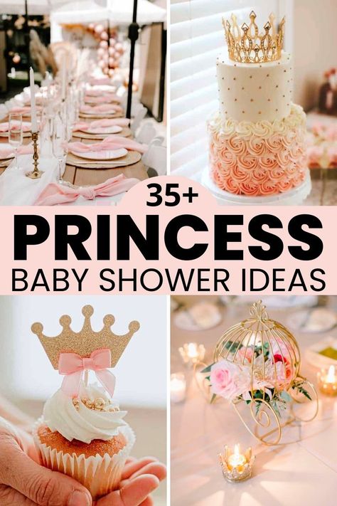 Princess Theme Bridal Shower Ideas, Princess Themed Bridal Shower Ideas, A Princess Is On Her Way, Bridal Shower Princess Theme, Royal Baby Showers Girl, Princess Favors Ideas, Disney Princess Bridal Shower Theme, A Little Princess Is On Her Way, Little Princess Baby Shower Ideas