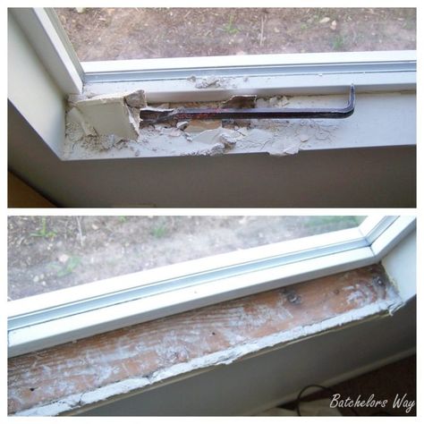 How to install a window sill and trim - Sawdust Girl® Window Sill Replacement, Interior Window Sill, Diy Window Trim, Diy Crown Molding, Interior Window Trim, Sawdust Girl, Window Sill Decor, Home Improvement Ideas, Window Ledge