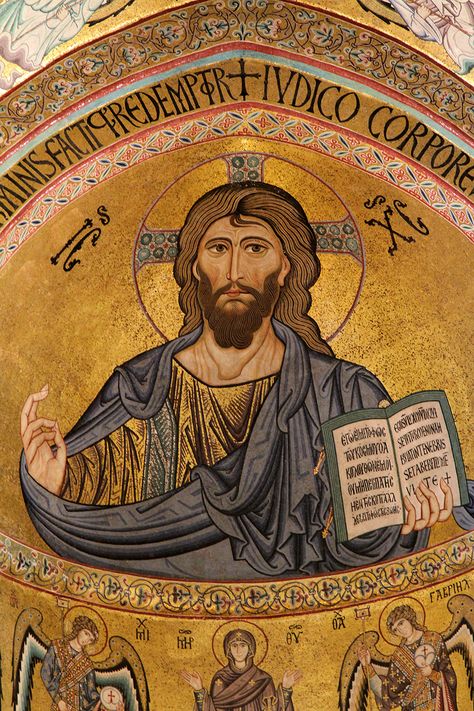 Visit these churches and see the powerful icon “Christ the Pantocrator” Divine Justice, Nicene Creed, Christ Pantocrator, Palermo Italy, Eastern Orthodox Church, Orthodox Christian Icons, Religious Painting, Eastern Orthodox, Byzantine Art