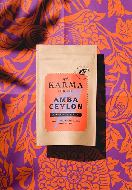 Karma Tea Co. on Packaging of the World - Creative Package Design Gallery Heritage Packaging Design, Chai Branding, Tea Branding Design, Organic Tea Packaging, Pouch Packaging Design, Chips Packaging, Beverage Branding, Tea Branding, Colorful Luxury