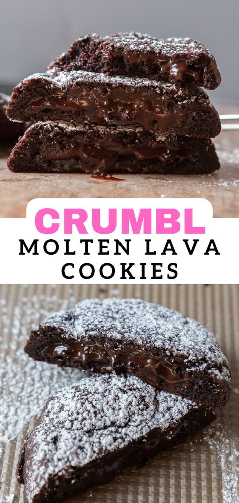 Molten Lava Cookies, Lava Cookies, Lifestyle Of A Foodie, Crumble Cookie Recipe, Frozen Hot Chocolate, Molten Lava, Crumble Recipe, Gourmet Cookies, Dessert Dips