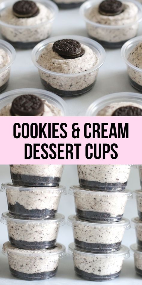 Cinnamon Roll Pancakes Cookies And Cream Dessert, Bake Sale Desserts, Pudding Recept, Summer Desserts For A Crowd, Cups Recipes, Dessert Cups Recipes, Mini Dessert Cups, Dessert Oreo, Dessert Summer