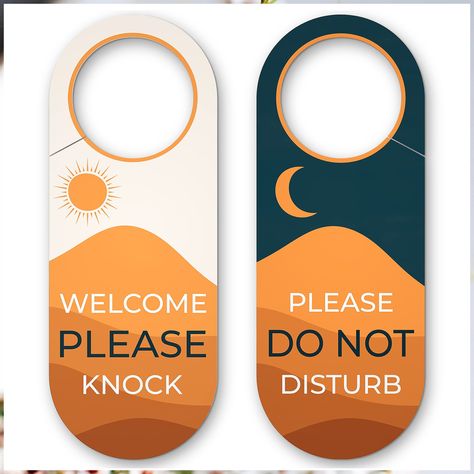 Please Do Not Disturb Door Hanger Sign / Welcome Please Knock - 2 Pack - Universal Fit - 9 x 3.5" - Perfect hanging signs for Signs For Bedroom, Gaming Studio, Do Not Disturb Sign, Don't Disturb, Dont Disturb, Don't Disturb Sign, School Supply Store, Do Not Enter, Conference Call