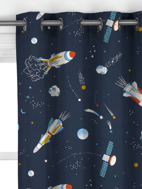 Toddler Space Room, Bedroom Curtains, Space Rocket, Space Room, Kids Curtains, Roman Blind, Made To Measure Curtains, Roman Blinds, Curtains Bedroom