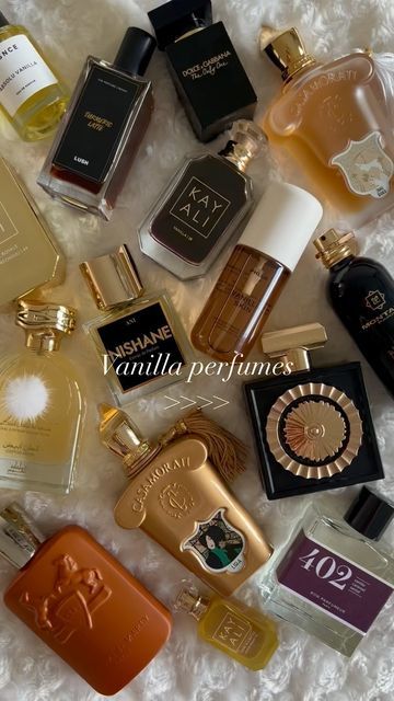 Jasmine • perfume lover 🫧 on Instagram: "Never enough 🍦  Perfumes shown:  Lush - Turmeric latte  Bon Parfumeur - 402 ESSNCE - Absolu Vanilla Parfums de Marly - Althaïr Mamlakat al oud - Cotton Abyed Kayali - Vanilla 28 Kayali - Capri in a bottle Montale - Arabians tonka  Phlur - Vanilla skin Kayali - Vanilla Royale Casamorati - Lira Casamorati - Dama Bianca D&G - the only one intense Nishane - Ani   #perfumes #perfumelovers #scentoftheday #fraghead #fragrancia #perfumecollector #perfume #fragranceaddict #perfumeoftheday #sotd #perfumeaddict #scentlover #scentaddict #instafragrance #beauty #nicheperfume #luxuryperfumes #fragheads #perfumefeminino #scentlovers #fragrancelover #fragrance #perfumearmy #fragrancecommunity #instaperfume  Vanilla perfume | gourmand perfume | vanilla fragrance | The Only One Intense, Vanilla Skin, Perfume Vanilla, Gourmand Perfume, Jasmine Perfume, Oud Perfume, Turmeric Latte, Vanilla Perfume, Perfume Collection Fragrance