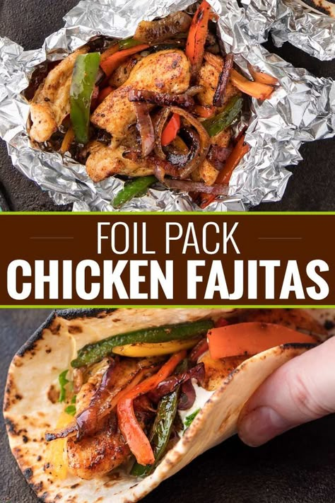 Foil Pack Chicken, Fajita Ingredients, Hobo Dinners, Foil Meals, Cake Courgette, Foil Pack Dinners, Foil Packet Dinners, Foil Pack Meals, Foil Dinners