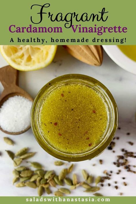 Cardamom Vinaigrette – full of complex flavours Savory Cardamom Recipes, Cardamom Recipes Savory, Lemon Juice Apple Cider Vinegar, Cardamom Recipe, Chopped Salads, Eating Veggies, Vinegar And Oil, Beets Carrots, Fish Marinade