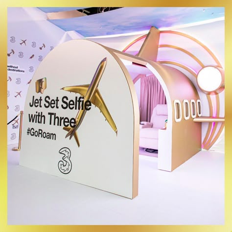 Photo Booth Installation, Travel Booth Design, Airport Activation, Instagram Booth, Airport Theme, Launch Event Ideas, Corporate Event Design, Aviation Decor, Airport Design