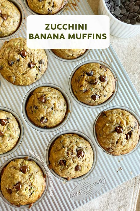 Zucchini Banana Muffins, Banana Zucchini Muffins, Zucchini Chocolate Chip Muffins, Zucchini Banana, Zucchini Banana Bread, Meatloaf Muffins, Banana Chocolate Chip Muffins, Easy Zucchini, 140 Pounds