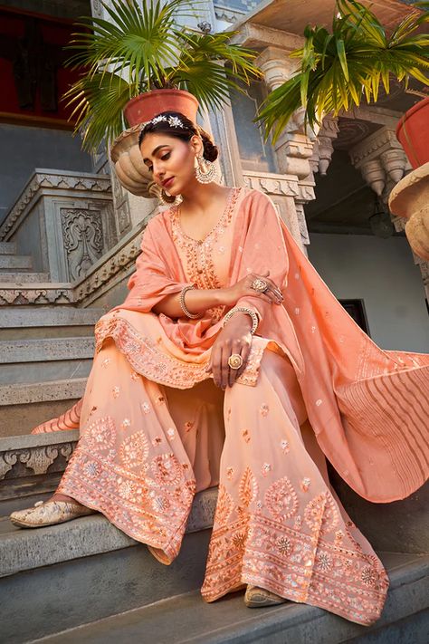 Orange Sharara Suit, Yellow Sharara Suits, Blue Sharara Suit, Pink Sharara Suit, Green Sharara Suit, Yellow Sharara, Blue Sharara, Green Sharara, Designer Palazzo