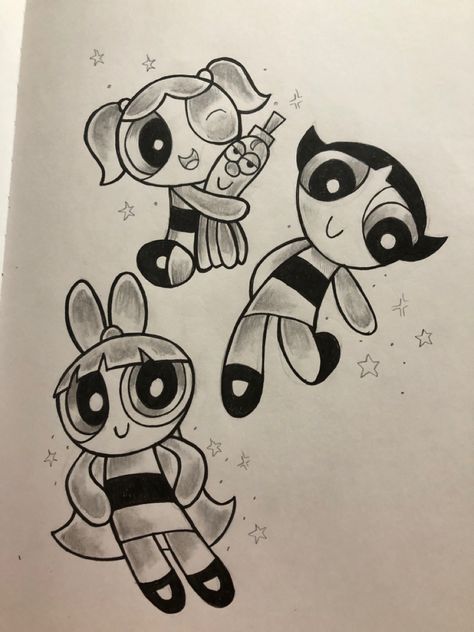 Power puff sketch Power Puff Drawings, Power Puff Girls Drawings, Easy Cartoon Characters, Girls Sketch, Powerpuff Kızları, 30 Day Drawing Challenge, Girl Drawing Easy, Power Puff Girls, Bag Painting