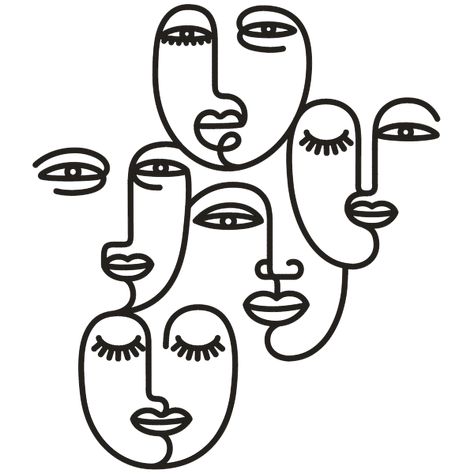 Abstract Faces Painting, Abstract Face Art Drawings, Minimalist Art Drawing, Minimal Digital Art, Abstract Line Art Design, Line Faces, Line Art Faces, Picasso Sketches, Face Abstract