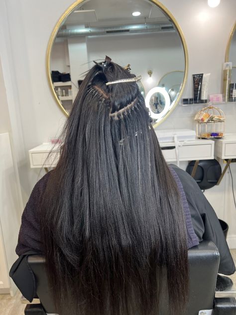 Showing micro links hair extensions install Micro Links Black Women, Micro Links Hair Extensions Black Women, Microlink Hair Extensions, Braid Videos, Yaki Hair, Black Hair Extensions, Hair Braid Videos, Hair Braid, Birthday List