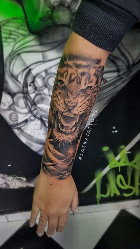 Tiger Tattoo Arm Men, Time Is Money Tattoo, Tattoos For Guys Forearm, Men Tattoos Arm, Arm Tattoo Men, Tattoos Arm Sleeve, Wolverine Tattoo, Arm Tattoos For Guys Forearm, Lion Tattoo Sleeves