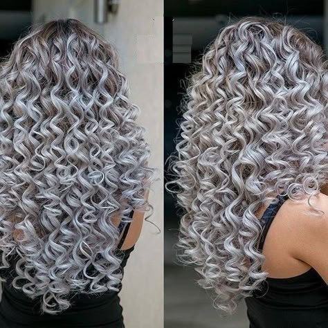 Bilage Hair, Silver Hairstyles, Perm Curls, Long Hair Perm, Curly Perm, Spiral Perm, Κούρεμα Bob, Grey Curly Hair, Grey Hair Inspiration