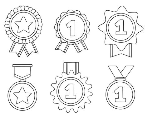 Free Vector | Vintage sport rewards elements collection Medal Drawing, Vintage Sport, Logo Psd, Sketch Style, Vector Background Pattern, Technology Icon, Drawing Easy, Card Banner, Drawing Set