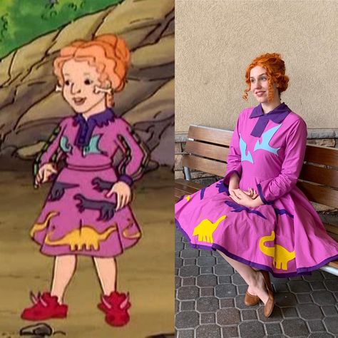 Seems like a good day for a cosplay vs character post! Ms. Frizzle edition! I still would love to make those dinosaur shoes at some point!… | Instagram Ms Frizzle Dresses, Miss Frizzle Outfits, Mrs Frizzle Costume, Ms Frizzle Dress, Ms Frizzle Costume, Frizzle Costume, Mrs Frizzle, Miss Frizzle, Dinosaur Shoes