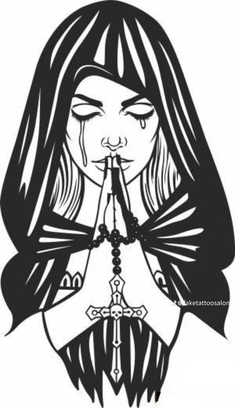 Bad Nun Tattoo, Evil Nun Tattoo, Nun Tattoo Design, Nun Drawing, Bad Nun, Nun Tattoo, Female Warrior Tattoo, Traditional Tattoo Flowers, Card Tattoo Designs