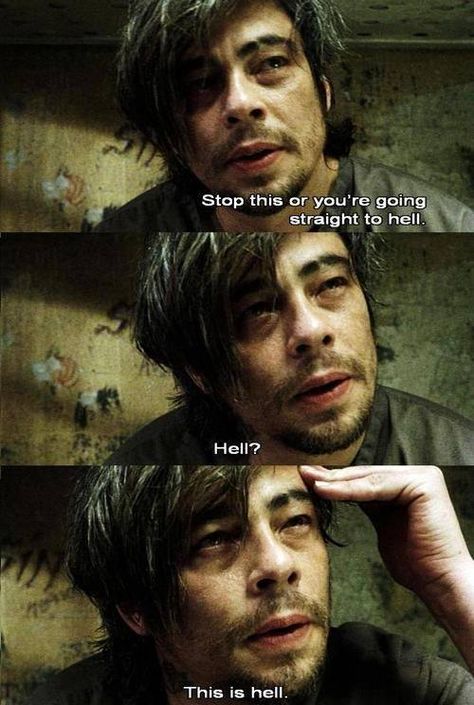 Benicio Del Toro in "21 Grams" (2003) 21 Grams Movie, Alejandro González Iñárritu, Meme Gifs, Cinema Quotes, Weird Memes, Inside Man, 21 Grams, Movie Shots, Movies Quotes