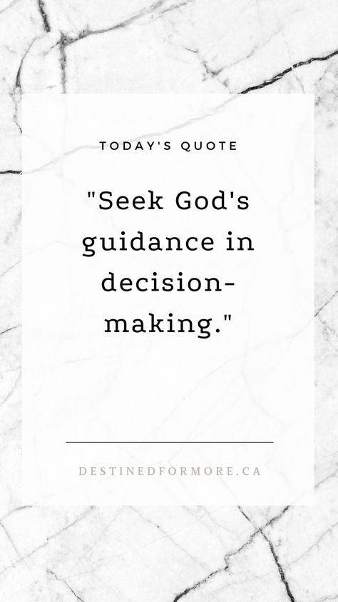 Seek God's guidance in decision-making, inviting divine wisdom to illuminate your path and align your choices with God's plan for you. Listen to the latest episode of Destined For More! Gods Guidance, Divine Wisdom, Seeking God, God's Plan, Gods Plan, Decision Making, Inspirational Quotes, How To Plan, Quotes