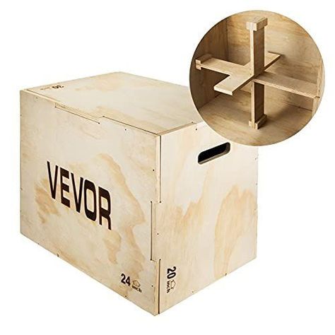 VEVOR 3 in 1 Wood Plyo Box,Capacity 400 Lbs Plyometric Jump Box,Easy-to-Assemble Plyo Box for Jumping Trainers,Training and Conditioning Plyometric Boxes, Shed Gym, Barn Gym, Calisthenics Equipment, Workouts Equipment, Exercise Accessories, Garage Gym Ideas, Diy Gym Equipment, Crossfit Box