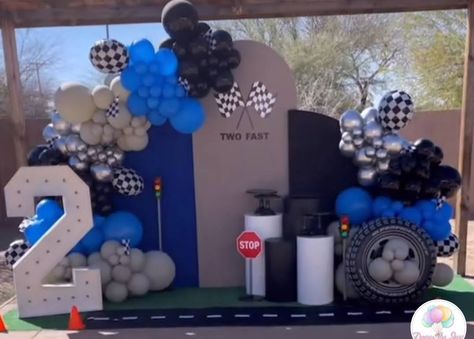 Yamaha Birthday Party, Bmw Birthday Party Ideas, Bmw Themed Birthday Party, Motorcycle Birthday Parties, Motorcycle Birthday, Dirt Bike Birthday, Cars Birthday Party Decorations, 2nd Birthday Party For Boys, Hot Wheels Birthday