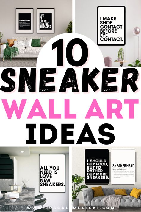 Sneaker wall art ideas, wall art prints, amazon wall art, sneakerhead, sneaker room ideas, small room idead, bedroom ideas, living room ideas, quotes Sneaker Head Poster, Shoe Room Decor, Sneaker Room Ideas, Aesthetic Sneaker, Amazon Wall Art, Sneaker Wall Art, Room Ideas Storage, Sneaker Room, Sneaker Wall