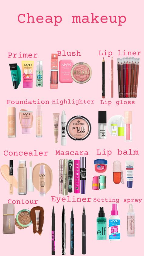 Makeup Order, Makeup List, Cheap Makeup, Easy Makeup Tutorial, Affordable Makeup, Makeup To Buy, Setting Spray, Blush Makeup, Lip Liner