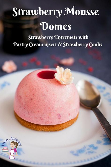 Zumbo Desserts, Hazelnut Crust, Baileys Dessert, Strawberry Coulis, Entremet Recipe, Pink Dessert, Fancy Desserts Recipes, Tiramisu Dessert, Strawberry Mousse