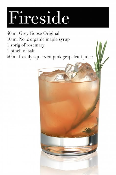 Grey Goose Drinks Recipes, Fireside Cocktails, Grey Goose Cocktails, List Of Priorities, Cocktails To Try, Vodka Cocktail, Winter Cocktails, Grey Goose, Boozy Drinks